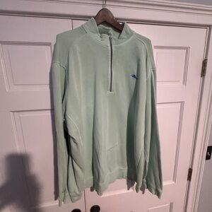 Tommy Bahama Men's 3XL Light Mint Quarter-Zip Pullover Sweater